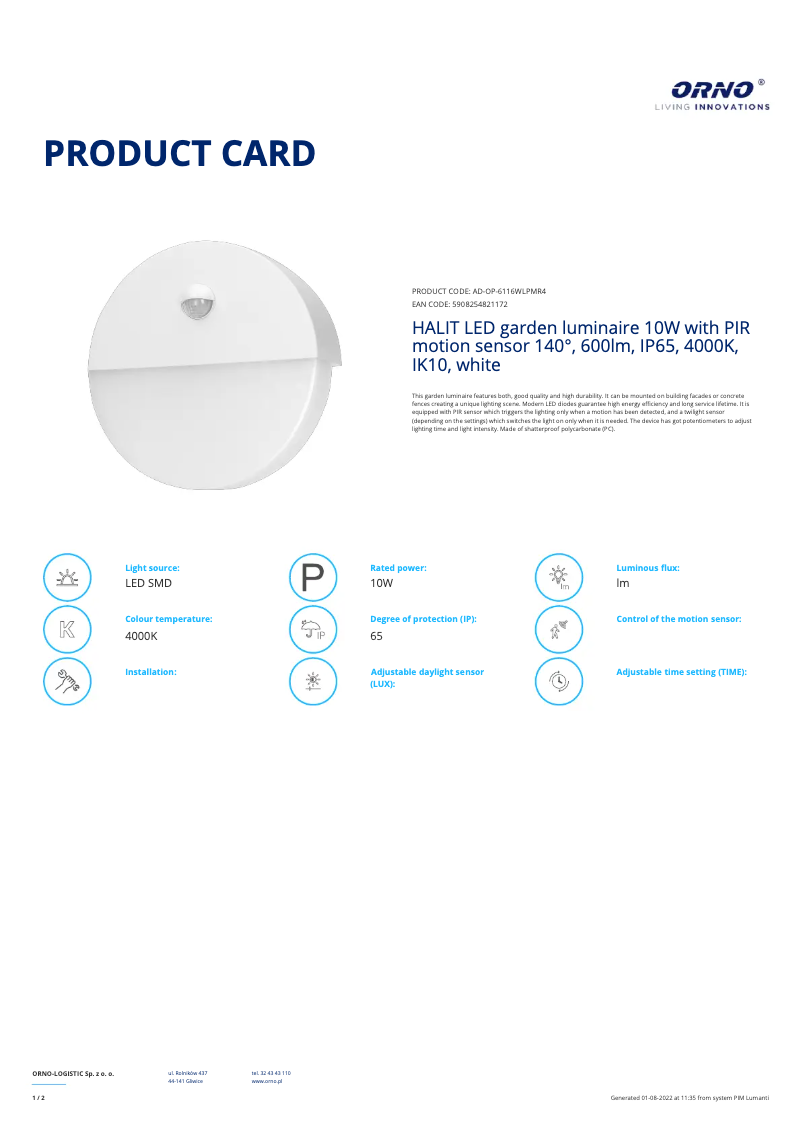 Page 1 de la notice Manuel utilisateur Adviti AD-OP-6116WLPMR4