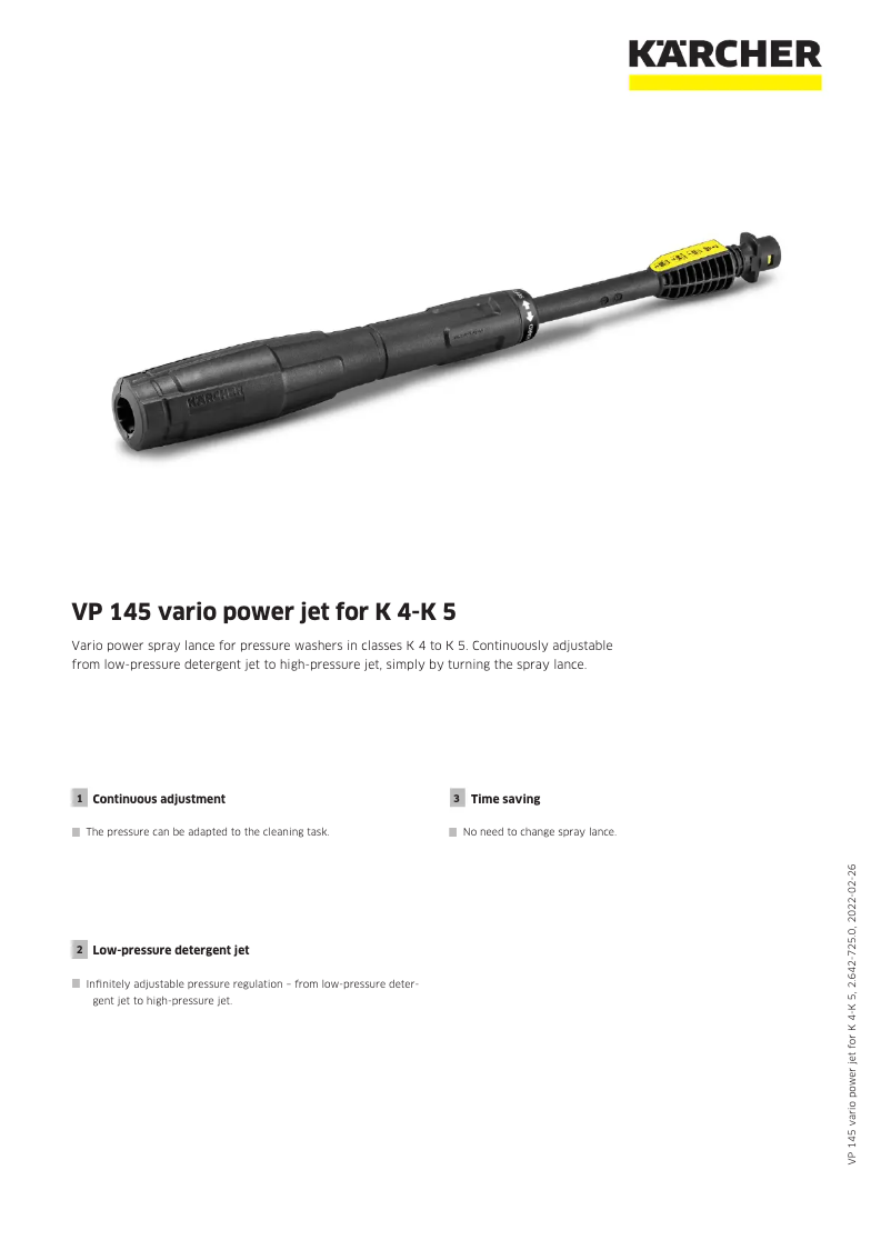 Page n°1 - Manuel utilisateur Kärcher VP 145