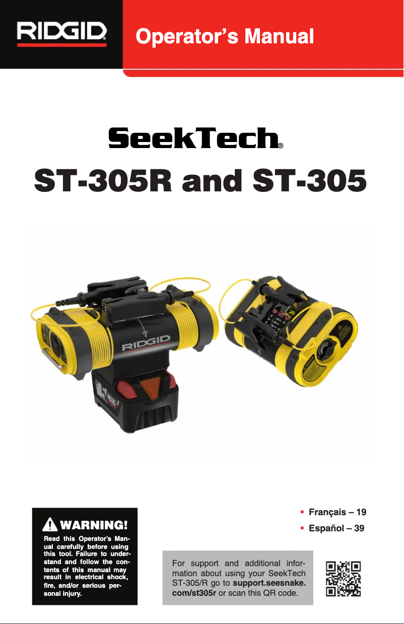 Image de la première page du manuel de l'appareil SeekTech ST-305R