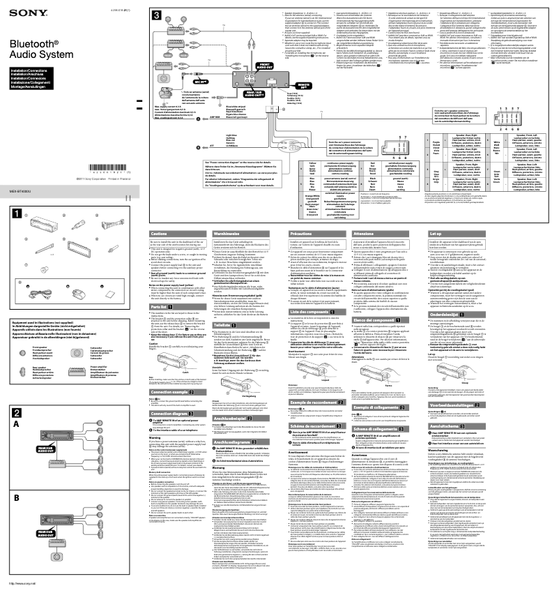 Image de la première page du manuel de l'appareil MEX-BT4000U
