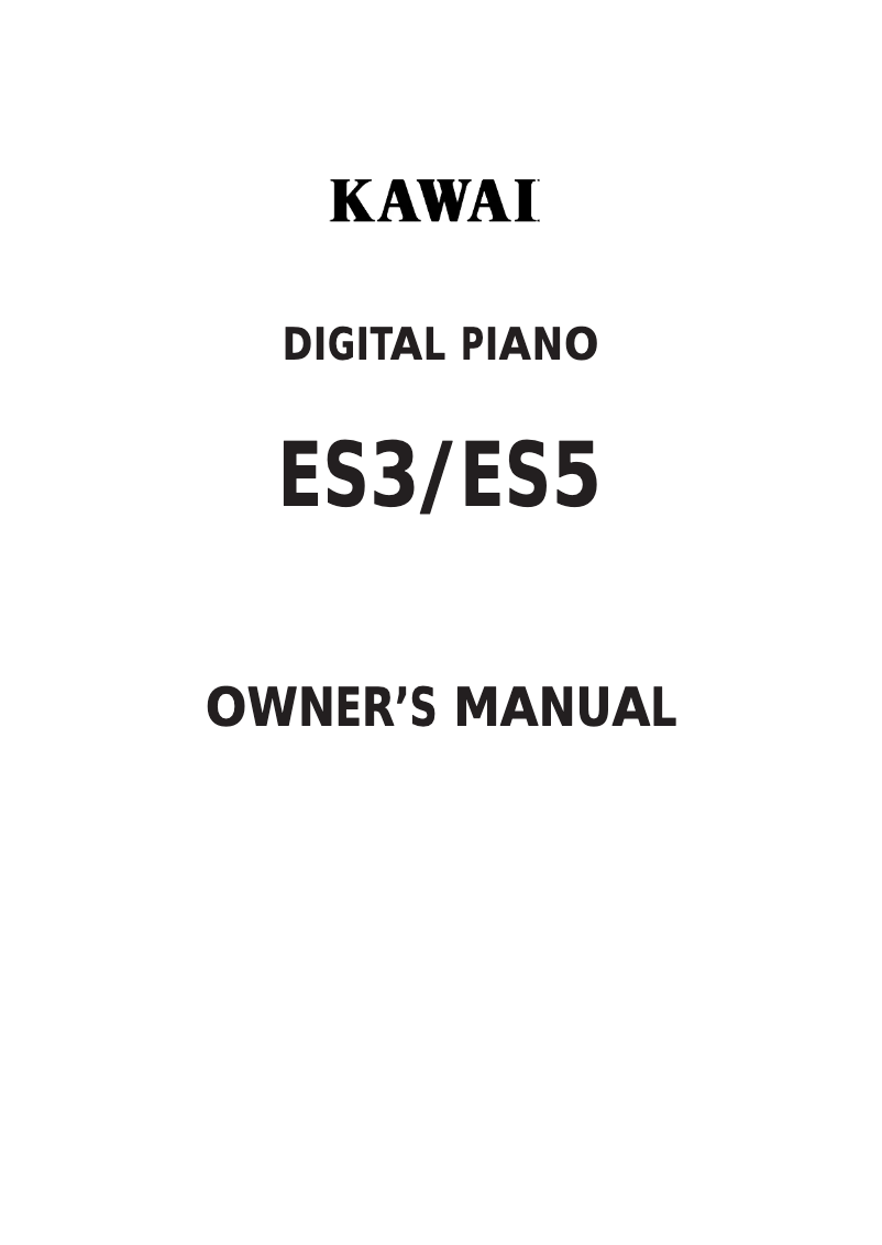 Page n°1 - Manuel utilisateur Kawai ES3