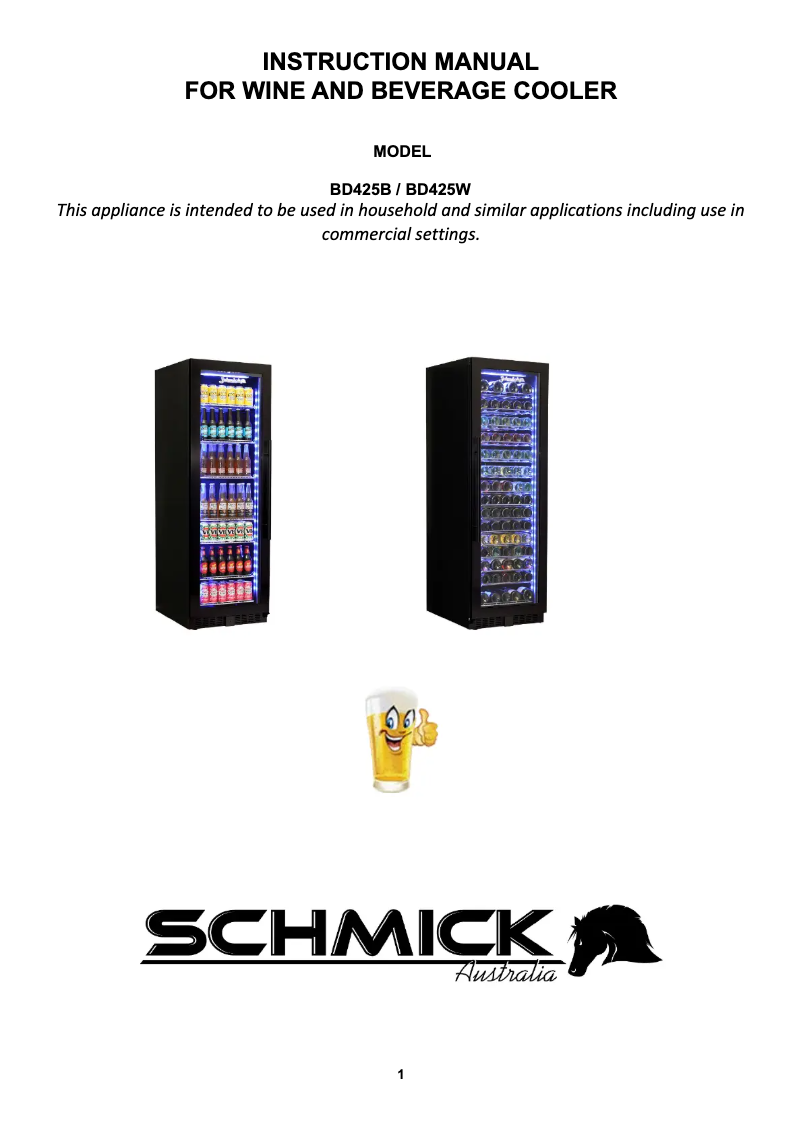 Image de la première page du manuel de l'appareil BD425B