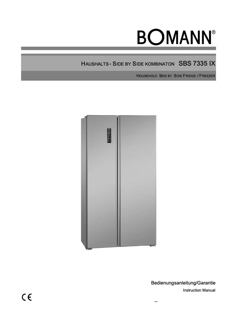 Page 1 de la notice Manuel utilisateur Bomann SBS 7335 IX