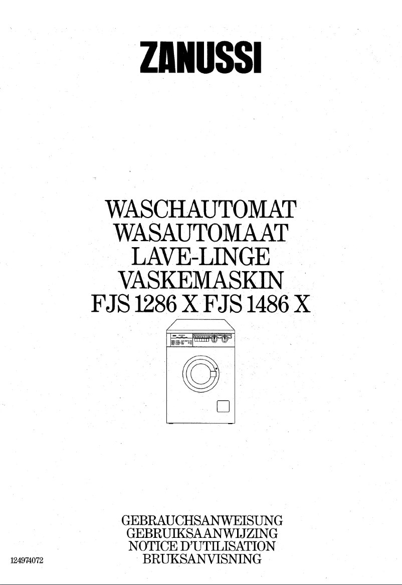 Page 1 de la notice Manuel utilisateur Zanussi FJS 1286 x