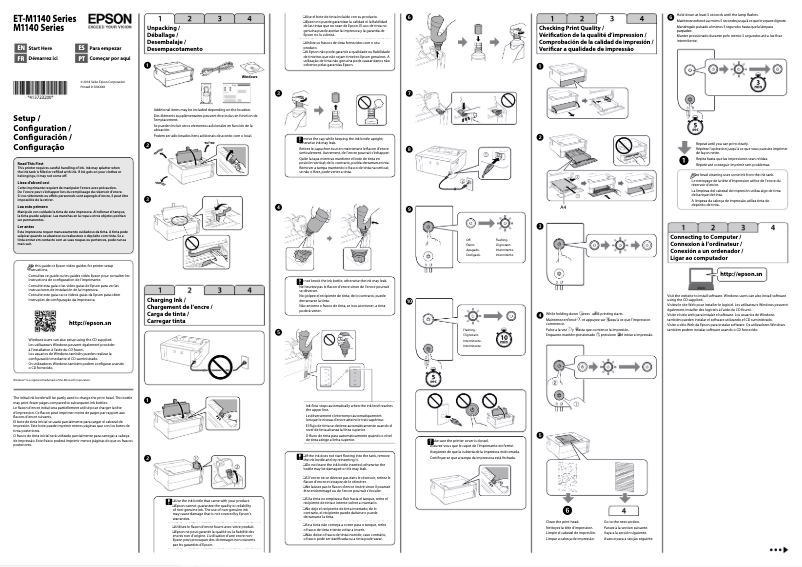 Page n°1 - Guide d'installation Epson EcoTank ET-M1140