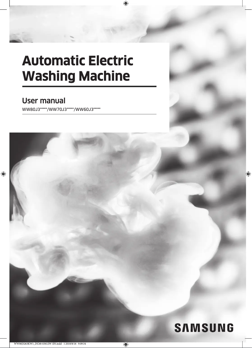 Page 1 de la notice Manuel utilisateur Samsung WW80J3263KW