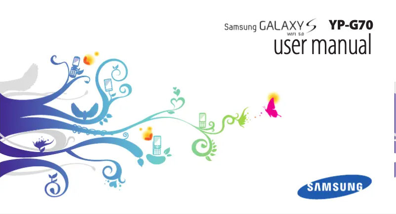 Page n°1 - Manuel utilisateur Samsung YP-G70CB