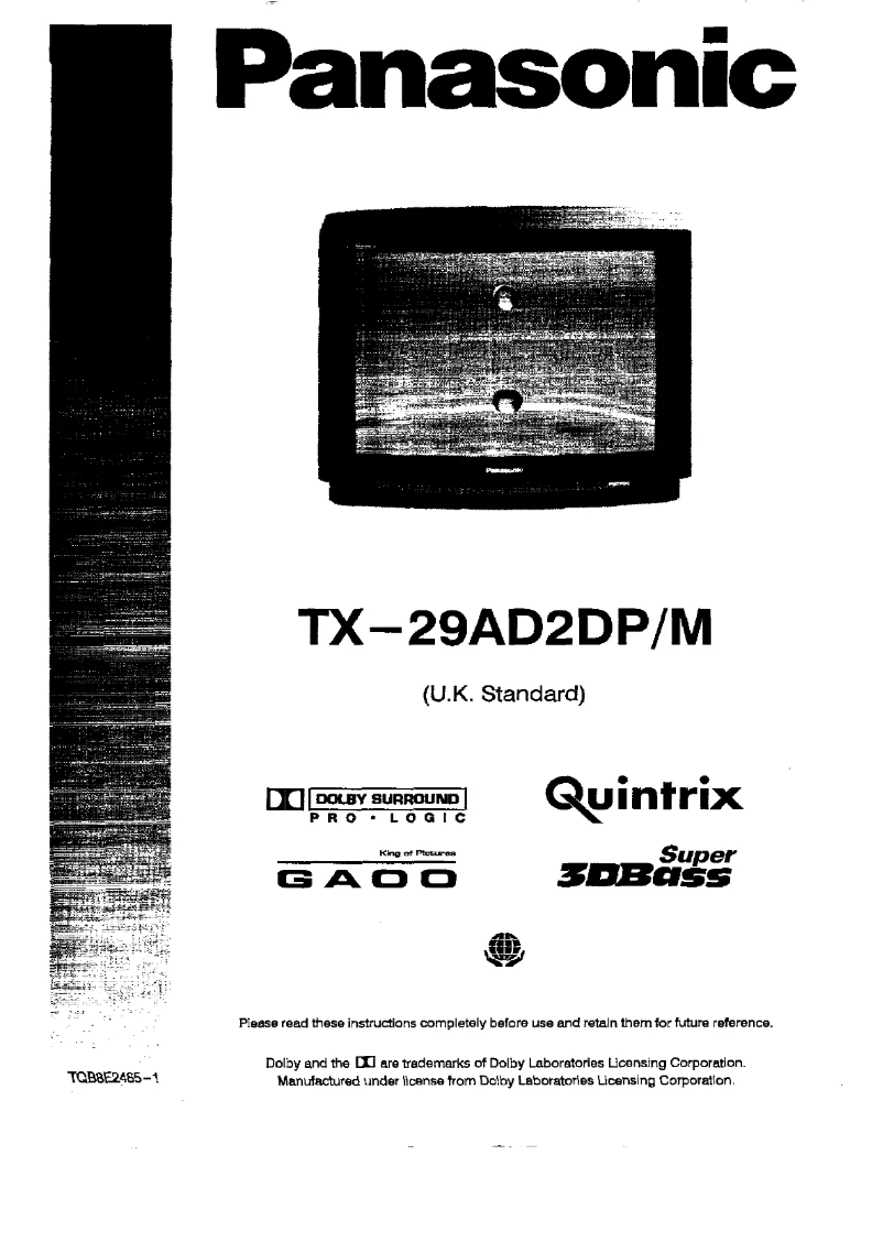 Imagen de la primera página del manual del dispositivo TX-29AD2DPM