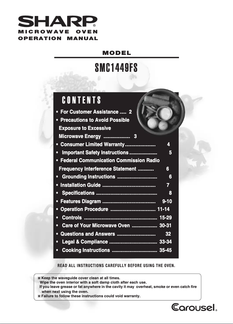 Page 1 de la notice Manuel utilisateur Sharp SMC1449FS
