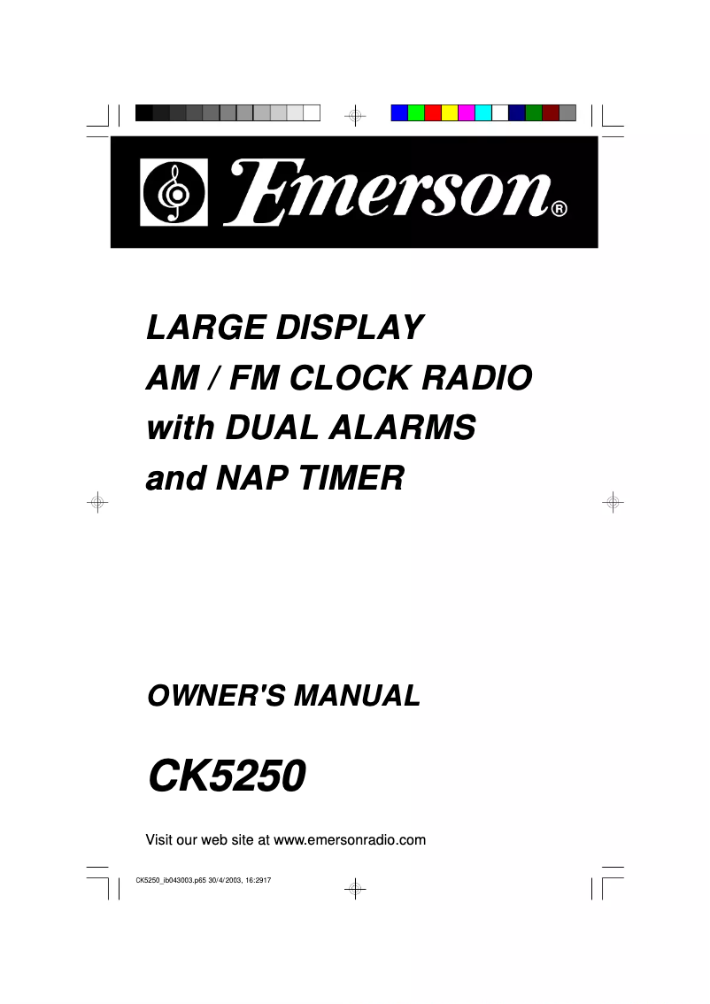 Image de la première page du manuel de l'appareil CK5250