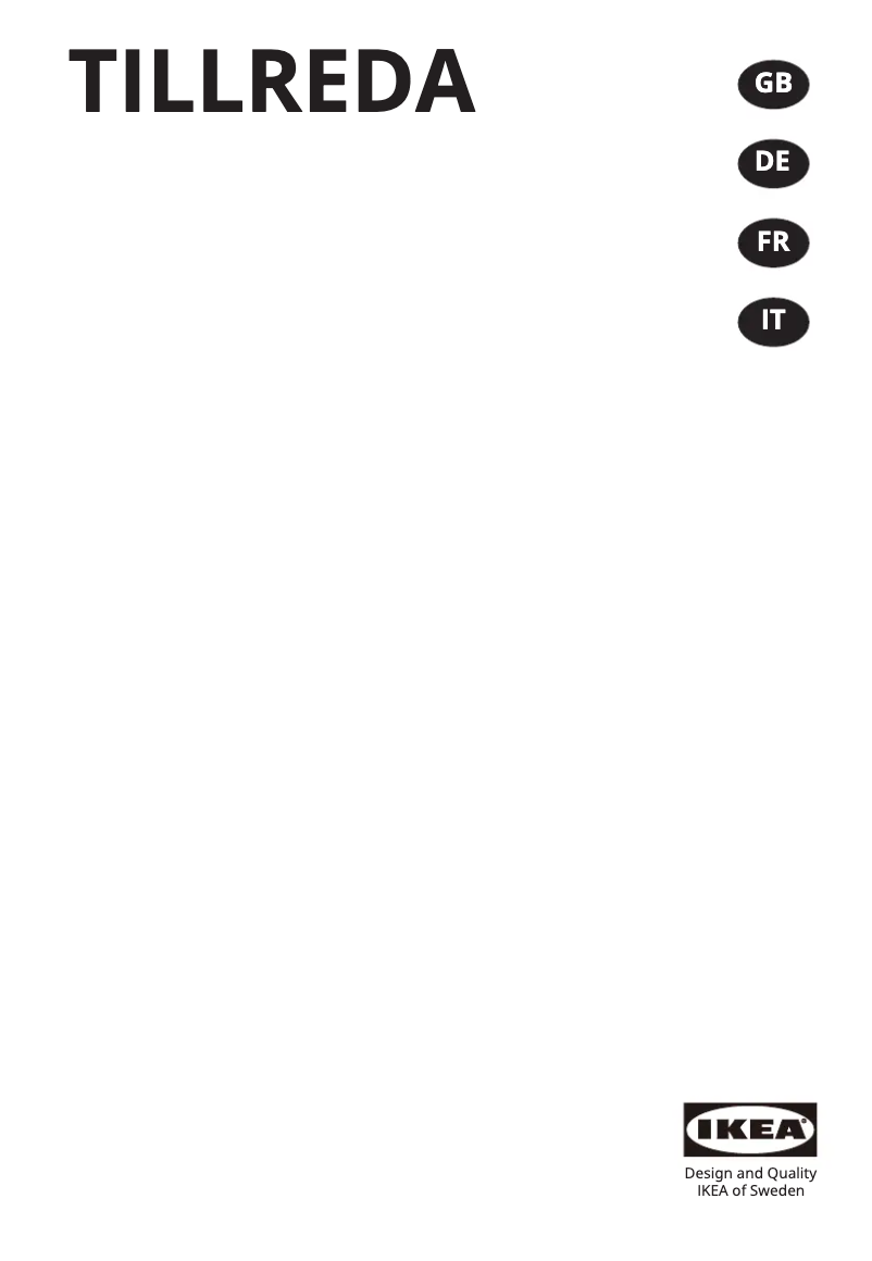 Page 1 de la notice Manuel utilisateur Ikea TILLREDA 505.465.07