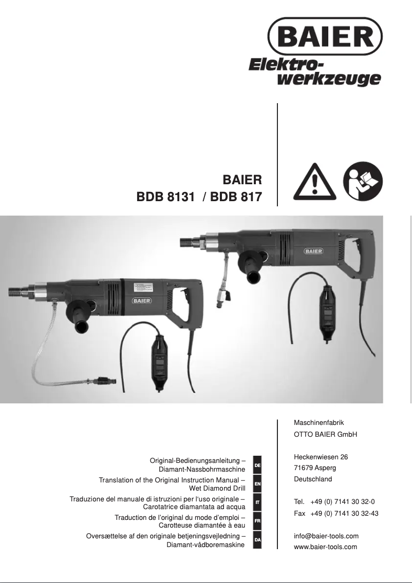 Image de la première page du manuel de l'appareil BDB 8131
