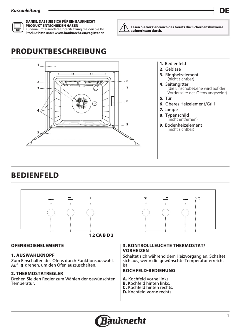 Page 1 de la notice Manuel utilisateur Bauknecht HVP2 NN5F IN