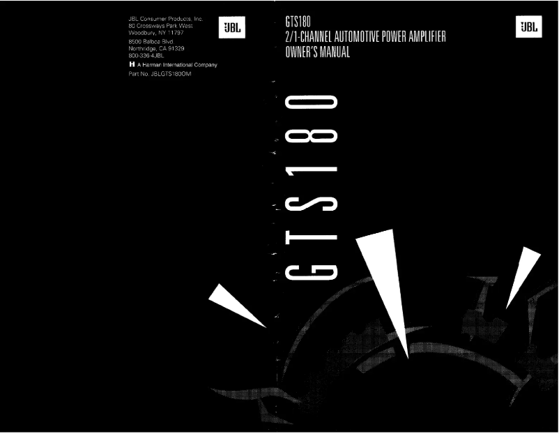 Page 1 de la notice Manuel utilisateur JBL Grand Touring GTS180