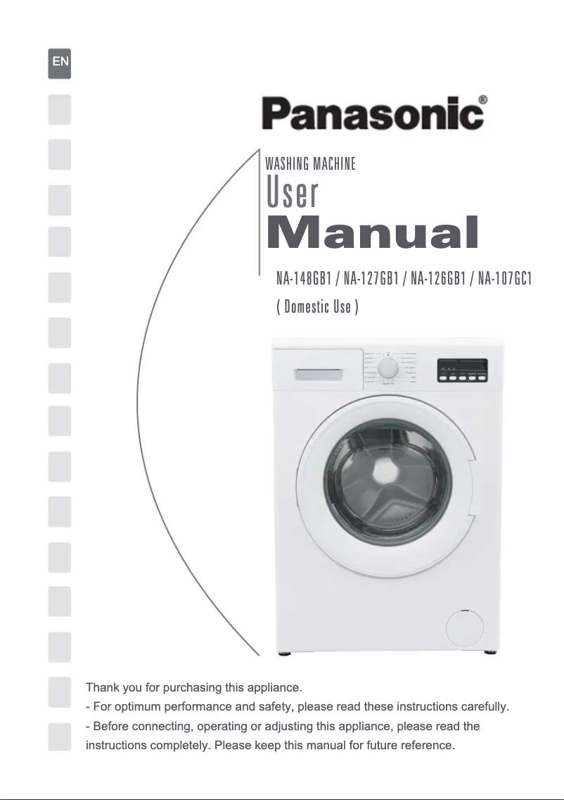Page 1 de la notice Manuel utilisateur Panasonic NA-127GB1
