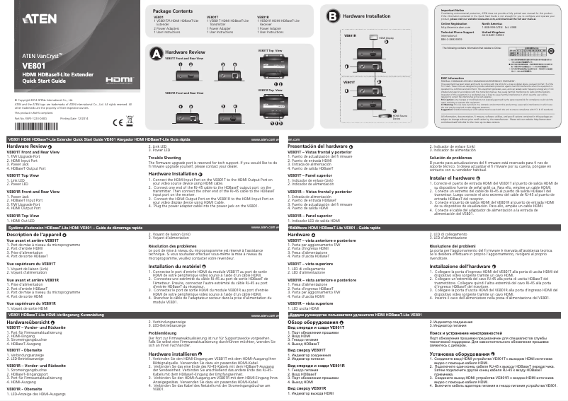 Page n°1 - Manuel utilisateur ATen VE801T
