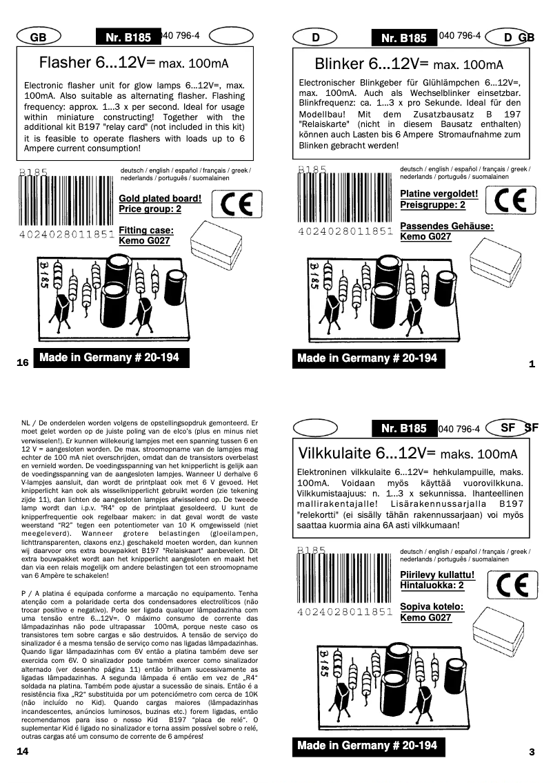 Imagen de la primera página del manual del dispositivo B185