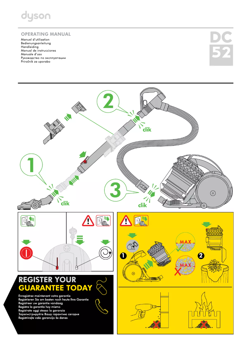 Image de la première page du manuel de l'appareil DC52 Allergy