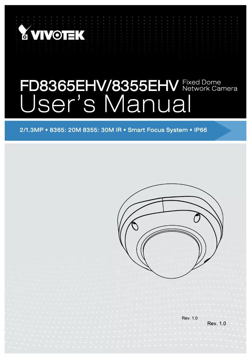 Page 1 de la notice Manuel utilisateur Vivotek FD8355HV