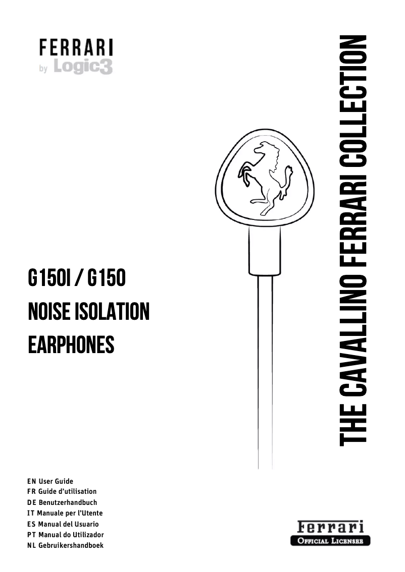 Page 1 de la notice Manuel utilisateur Ferrari by Logic3 Cavallino G150i