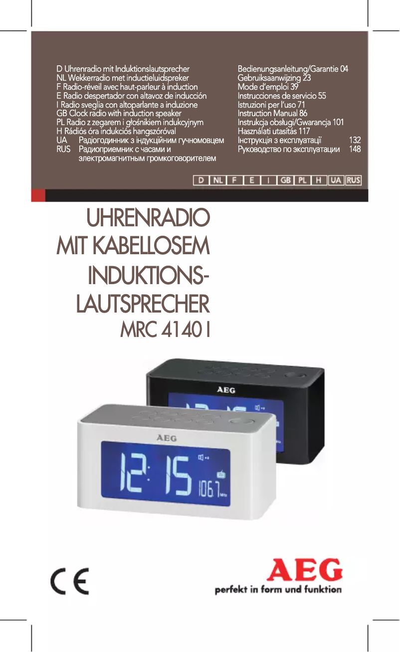 Page 1 de la notice Manuel utilisateur AEG MRC 4140 I