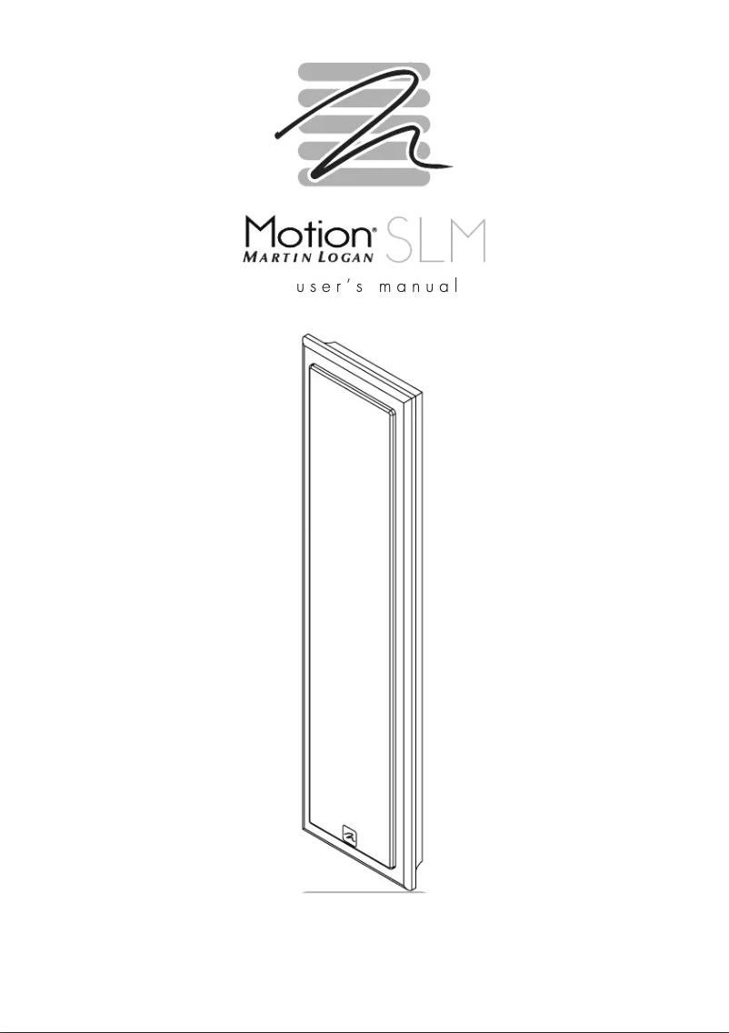 Page n°1 - Manuel utilisateur Martin Logan Motion SLM