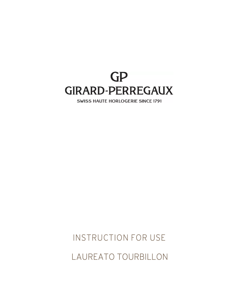 Page 1 de la notice Manuel utilisateur Girard-Perregaux Laureato 99105-41-232-41A