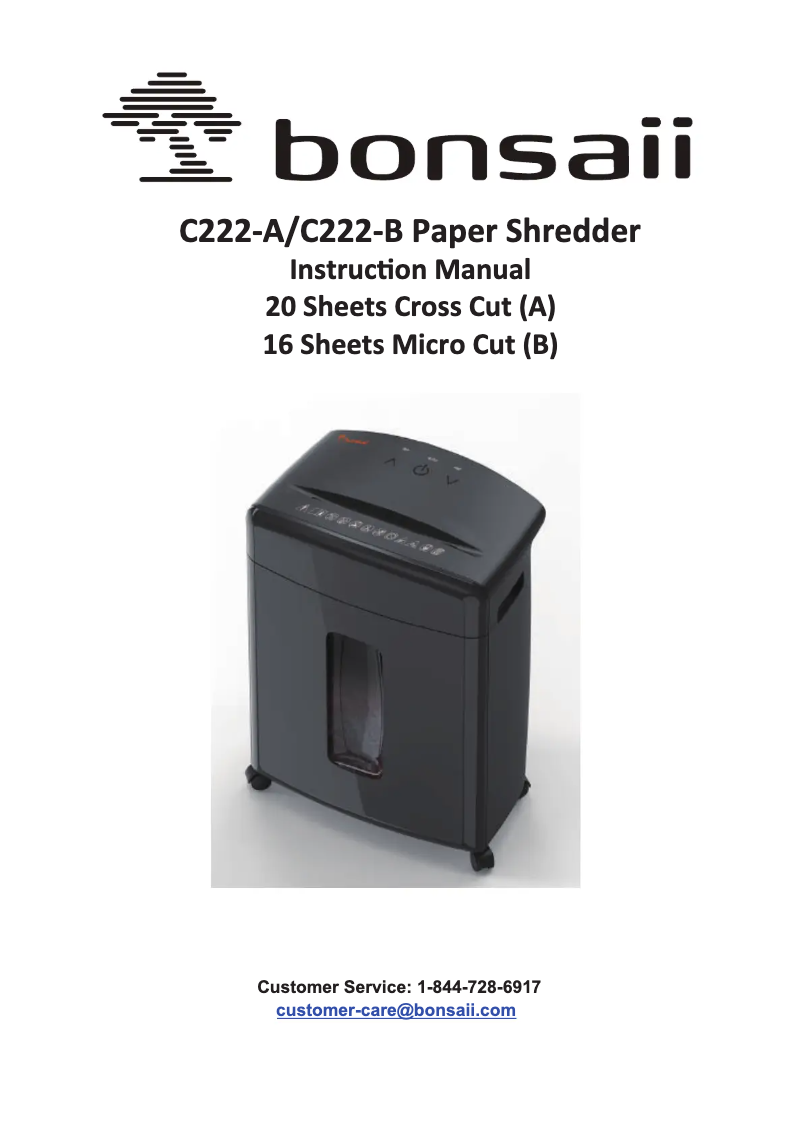 Page n°1 - Manuel utilisateur Bonsaii C222-A/B
