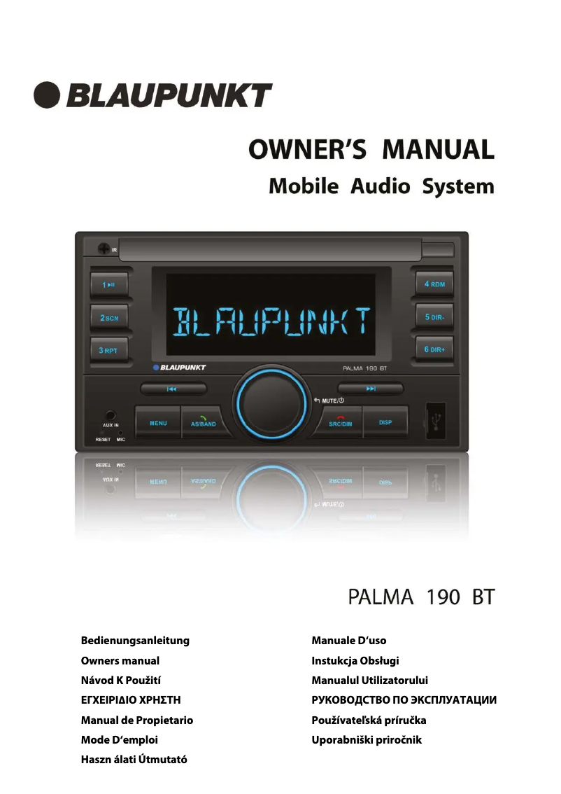 Page n°1 - Manuel utilisateur Blaupunkt Palma 190 BT