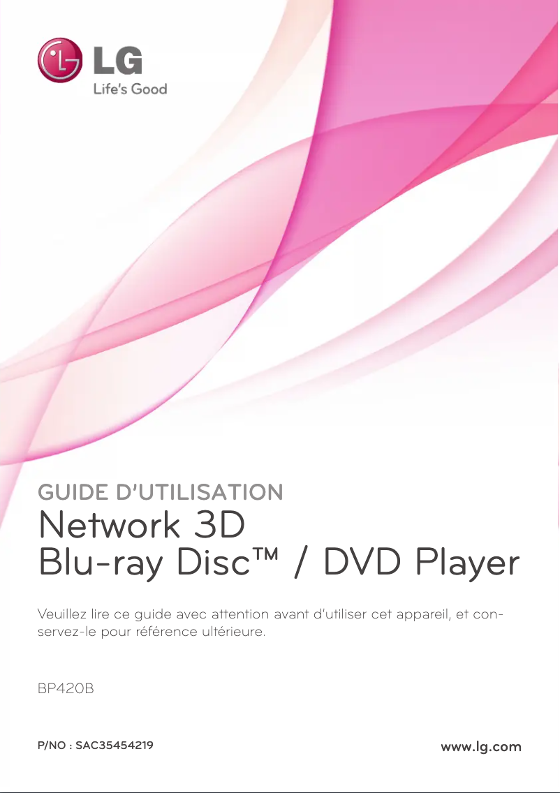 Page 1 de la notice Manuel utilisateur LG BP420B