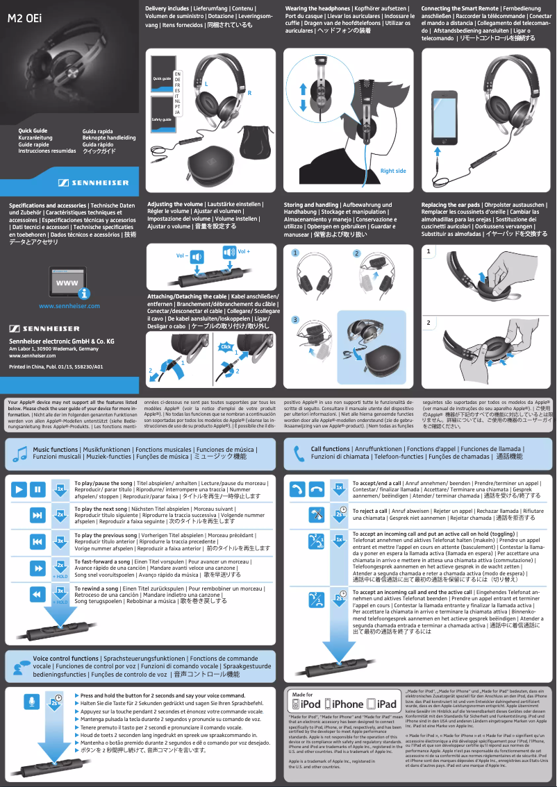 Page n°1 - Manuel utilisateur Sennheiser MOMENTUM 2.0i