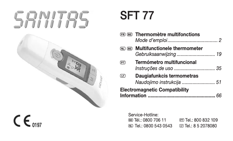 Page n°1 - Manuel utilisateur Sanitas SFT 77