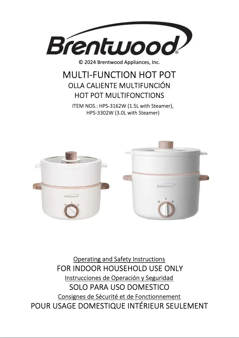 Page 1 de la notice Manuel utilisateur Brentwood HPS-3302W