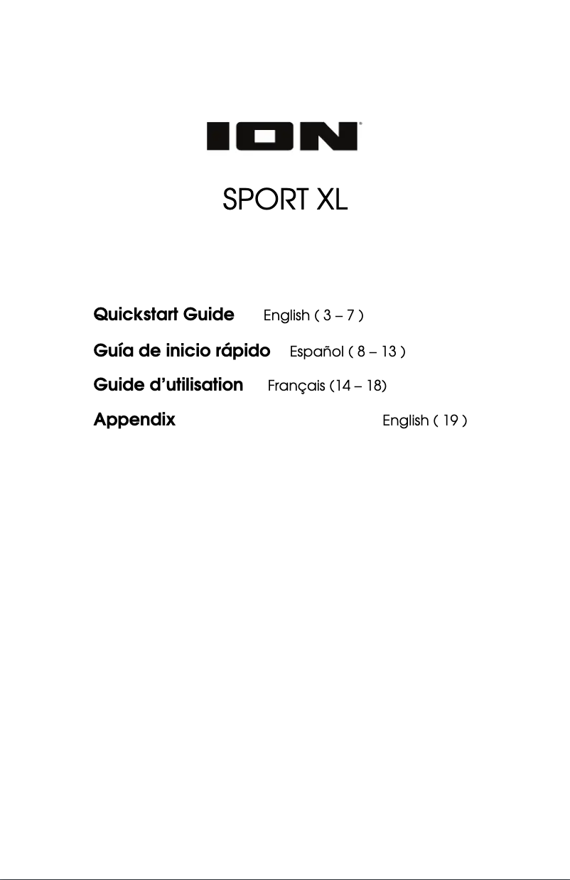 Page 1 de la notice Manuel utilisateur ION ION Sport XL