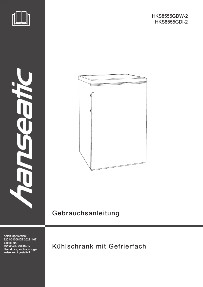 Página 1 del manual Manual de usuario Hanseatic HKS8555GDW-2