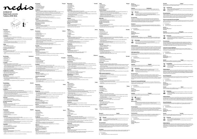 Page 1 de la notice Manuel utilisateur Nedis ACON2501AT