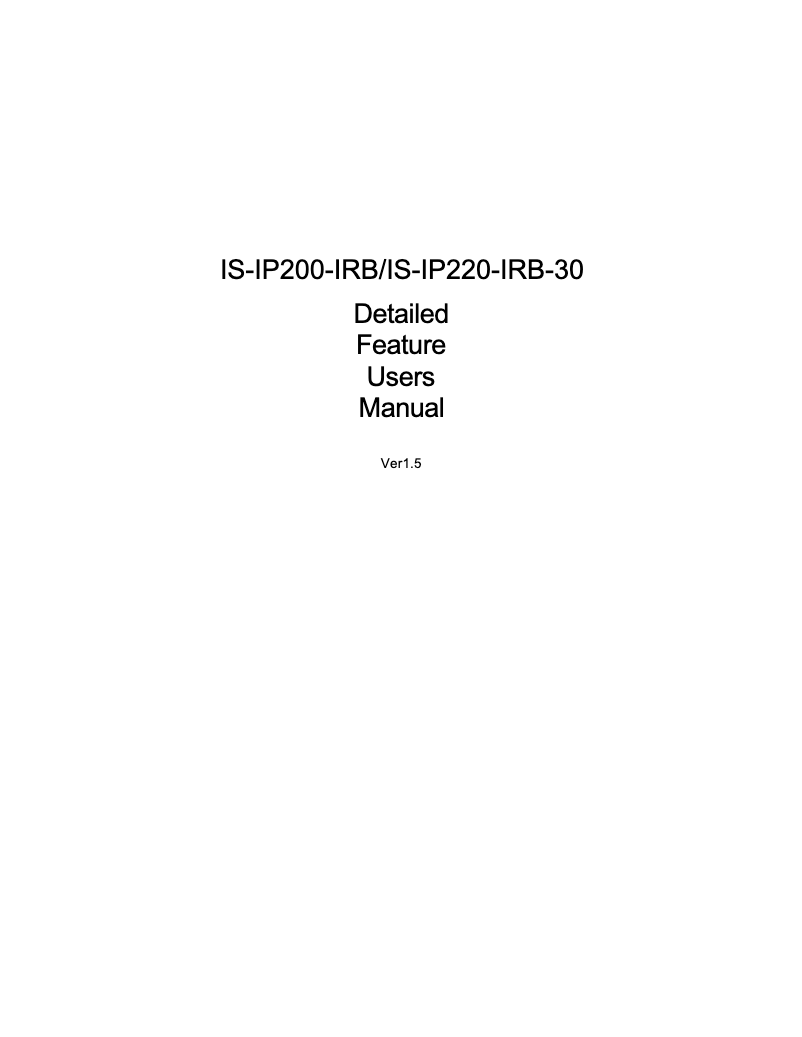 Image de la première page du manuel de l'appareil IS-IP220