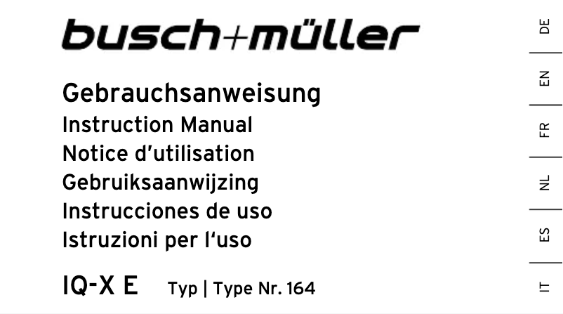 Página 1 del manual Manual de usuario Busch + Müller IQ-X