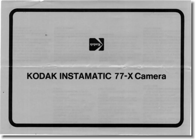 Page n°1 - Manuel utilisateur Kodak Instamatic 77-X