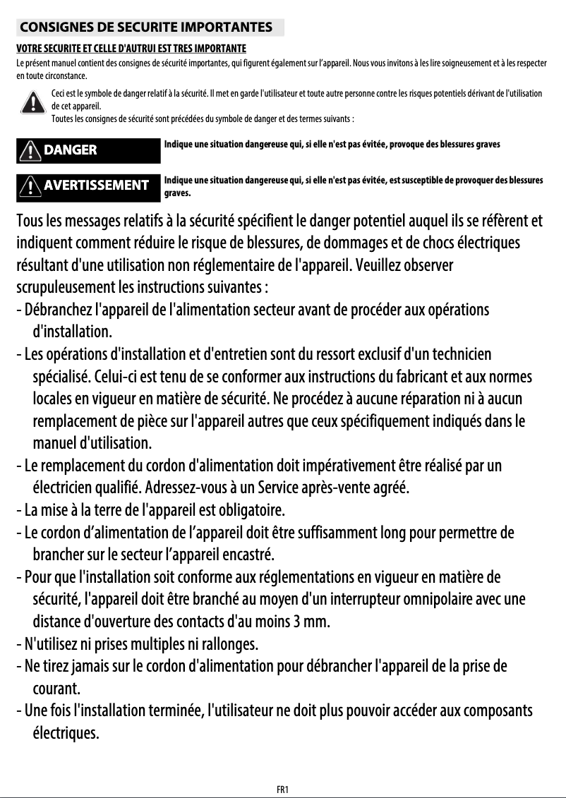 Page 1 de la notice Manuel utilisateur Whirlpool AKP 733