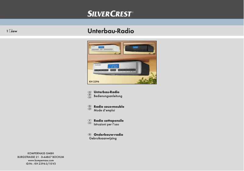Page n°1 - Manuel utilisateur SilverCrest KH 2396