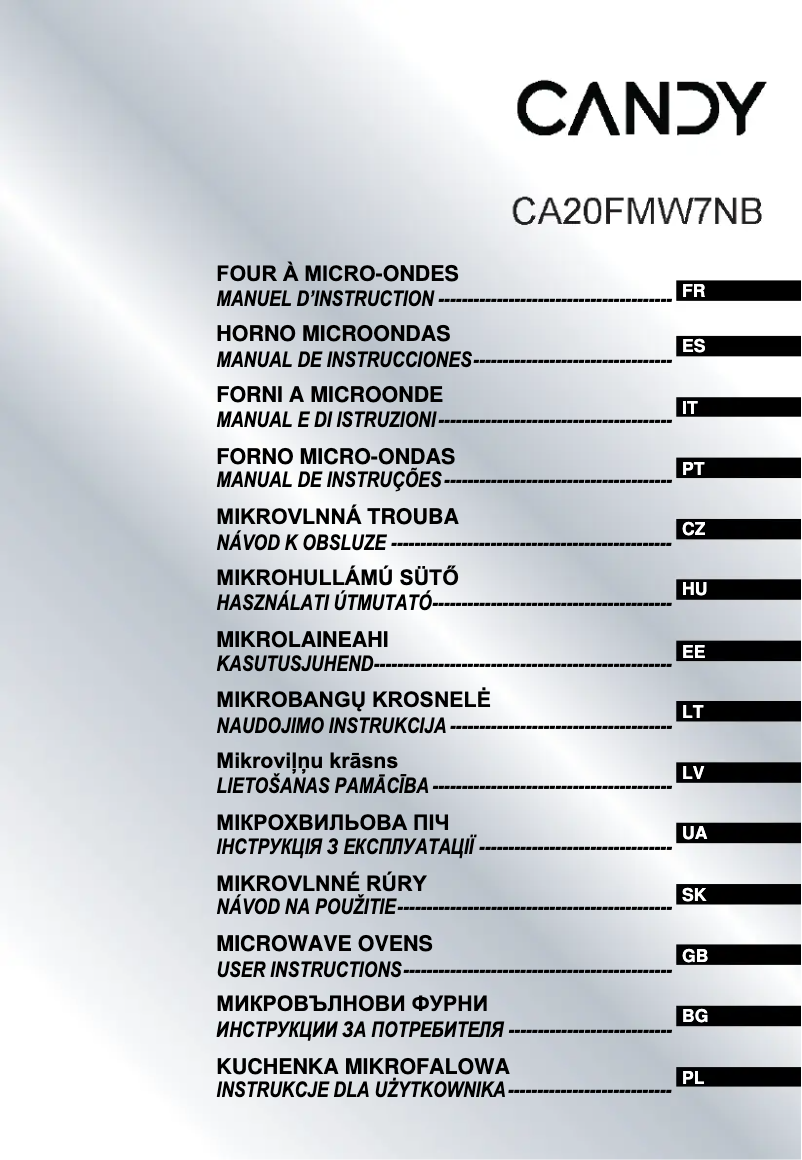 Image de la première page du manuel de l'appareil CA20FMW7NB