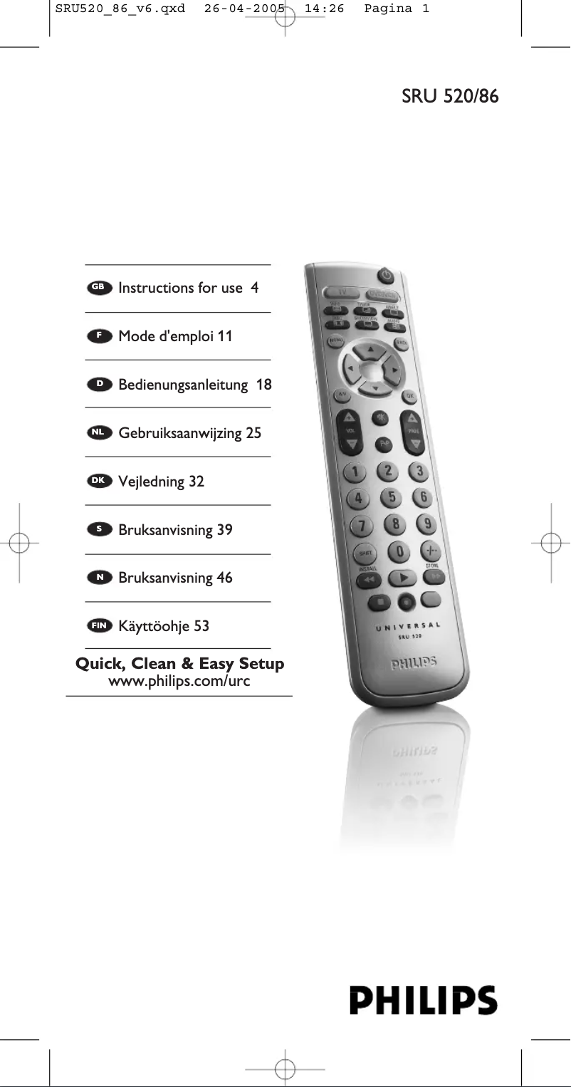 Page n°1 - Mode d'emploi Philips SRU520
