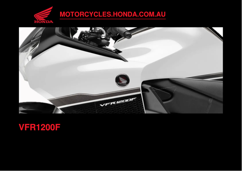 Page n°1 - Manuel utilisateur Honda VFR1200F (2015)