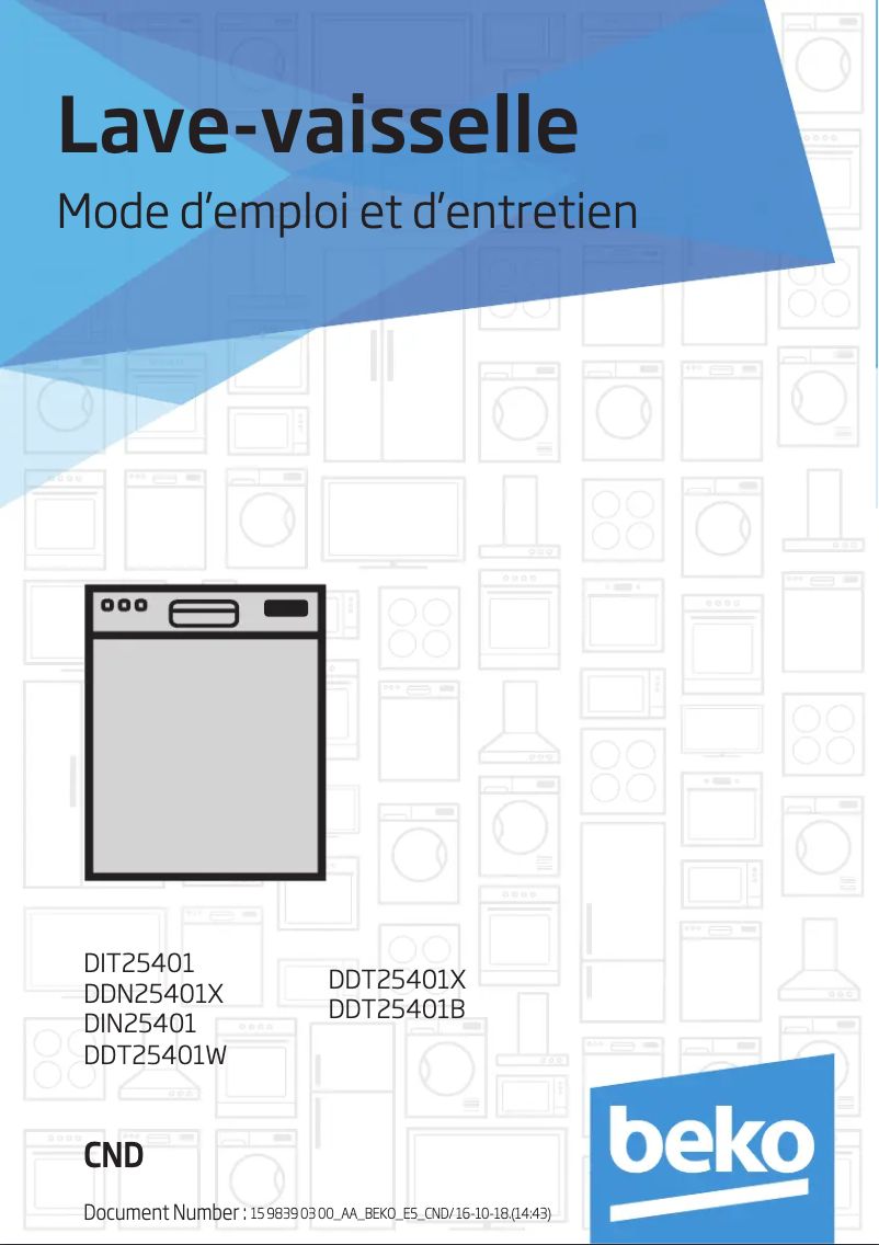 Image de la première page du manuel de l'appareil DDN25401X