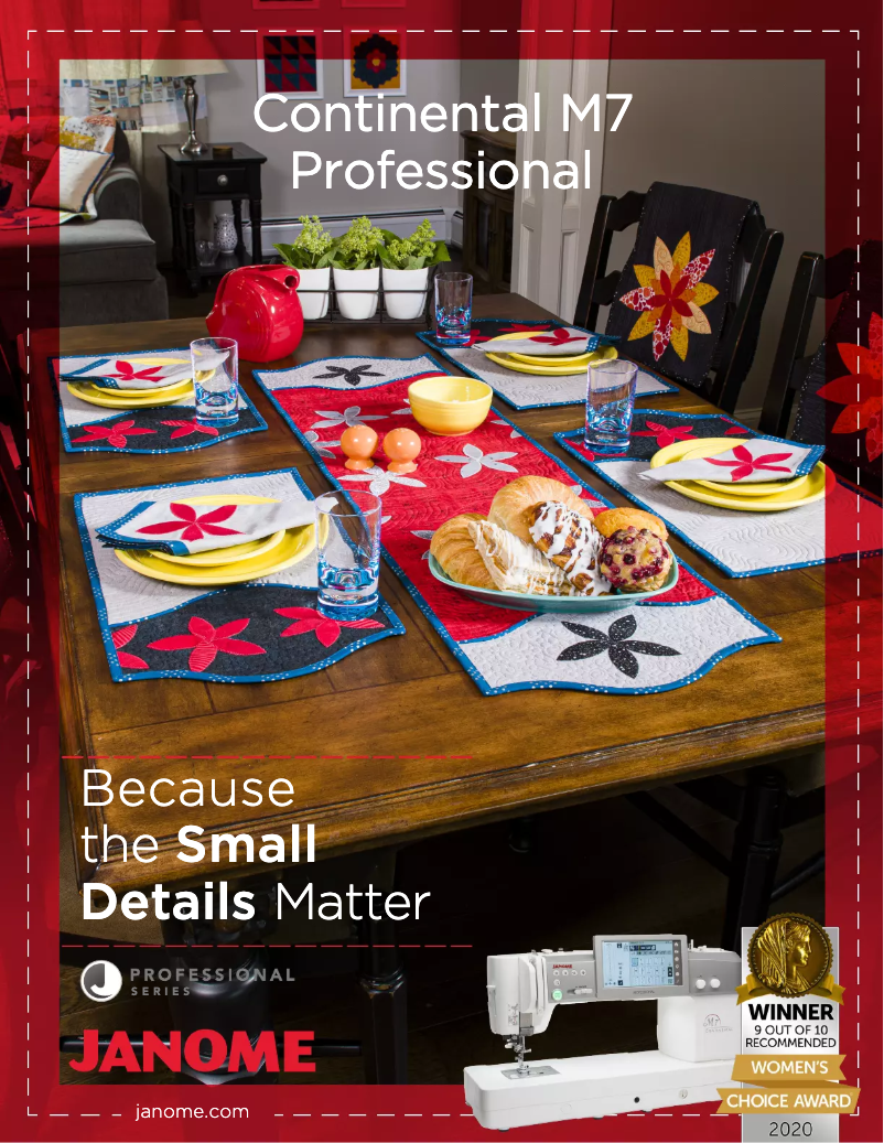 Page 1 de la notice Brochure Janome Continental M7 Professional