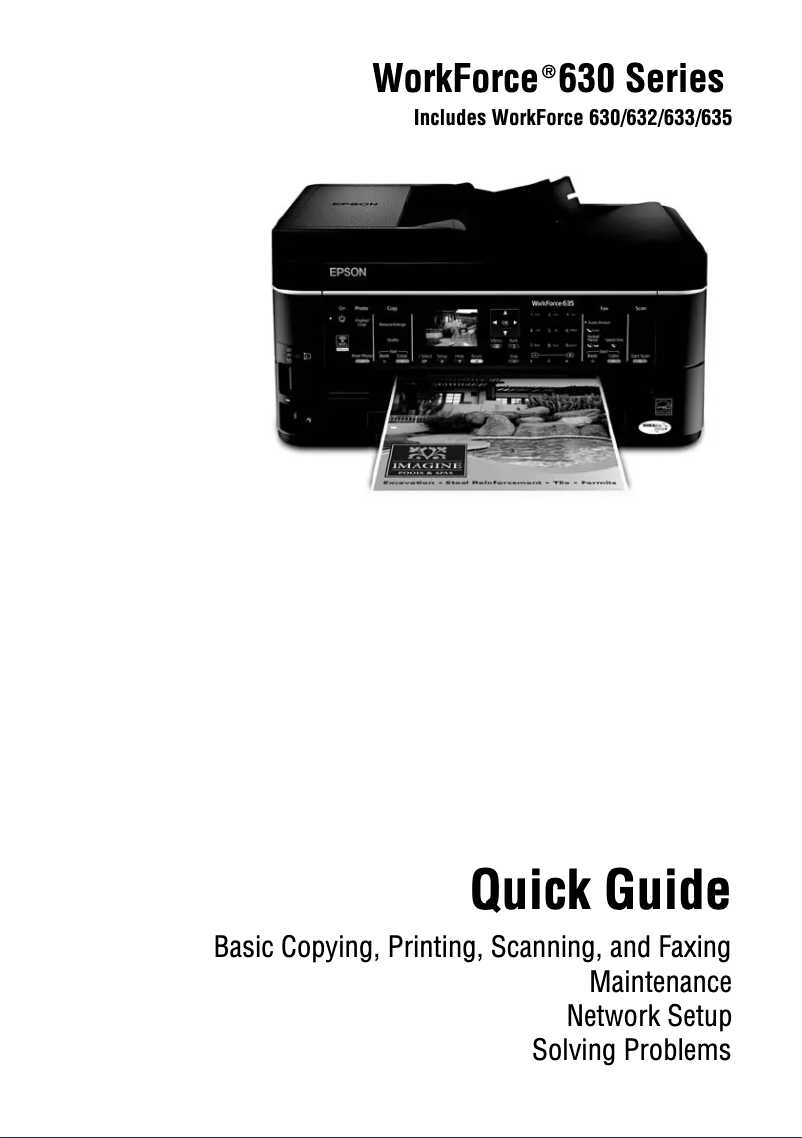 Page 1 de la notice Manuel utilisateur Epson WorkForce 633