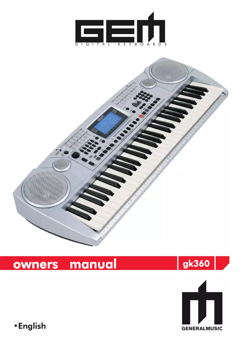 Page n°1 - Manuel utilisateur General Music GK360