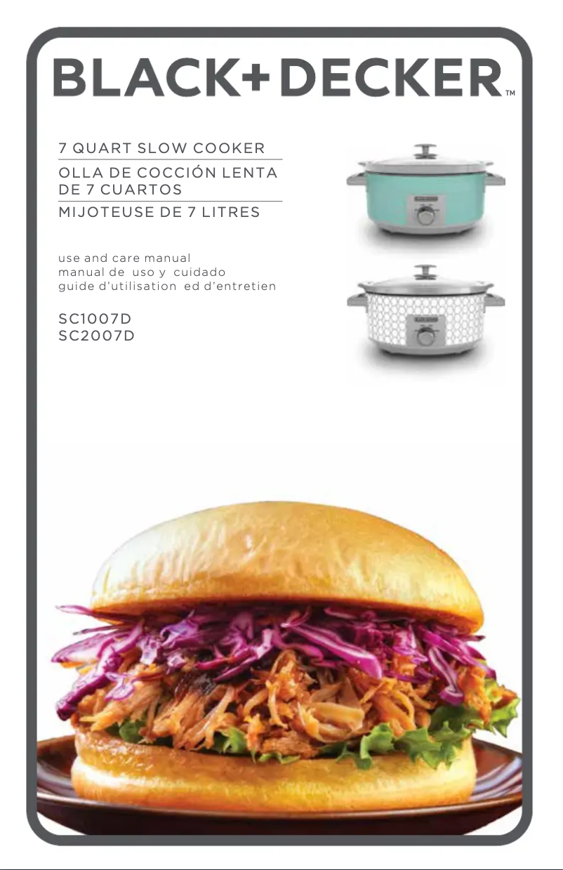 Page 1 de la notice Manuel utilisateur Black & Decker SC3007D