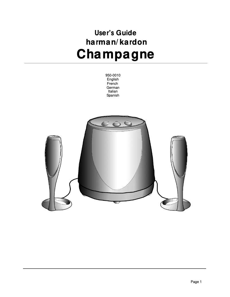 Image de la première page du manuel de l'appareil Champagne